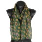 Foulard soie Empreintes vert made in France