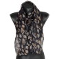 Foulard soie Empreintes noir made in France