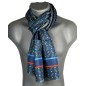 Echarpe homme en soie Tiffany – Dragon fly bleu