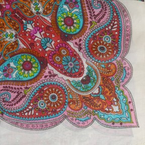 Carré en soie Palme blanc