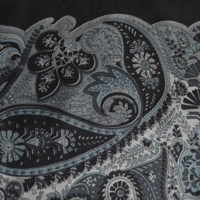 Carré en soie Palme noir-gris