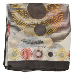 Carré en soie Palme soleils marron