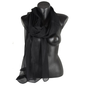 Etole en crêpe de soie noire