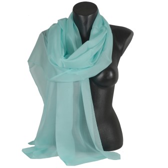 Etole en crêpe de soie vert d'eau