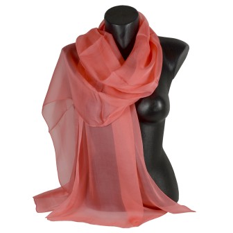 Etole en crêpe de soie corail