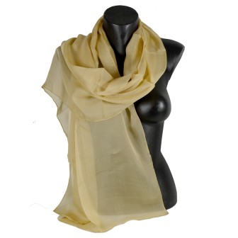 Etole en crêpe de soie beige papyrus