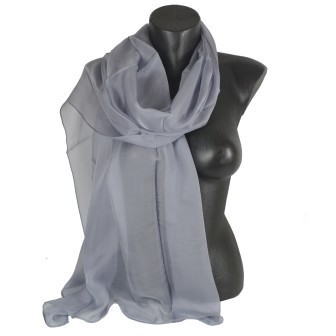 Etole en crêpe de soie grise
