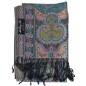 Pashmina en soie antique noire