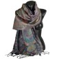 Pashmina en soie antique noire
