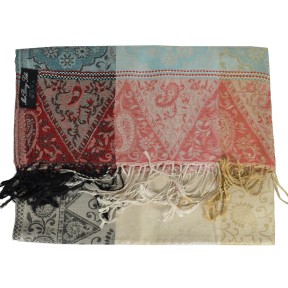 Pashmina en soie antique multicolore