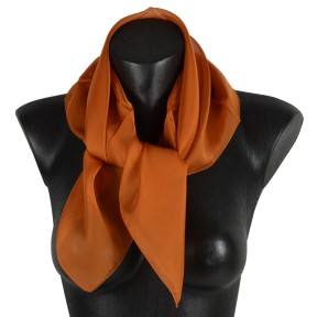 Carré en soie 65cm orange foncé made in France