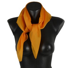 Carré en soie 65cm orange melon made in France