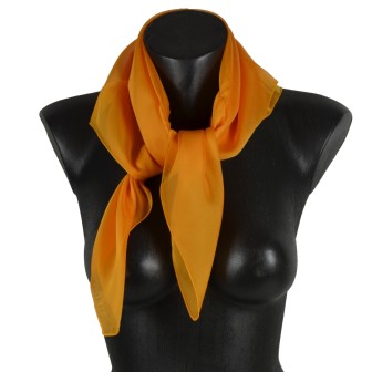 Carré en soie 65cm orange melon made in France