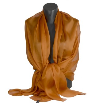 Etole soie cérémonie orange foncé made in France