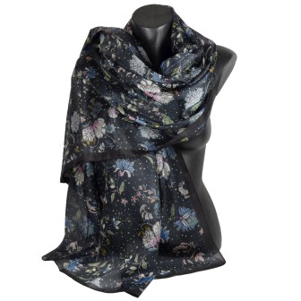 Etole en soie liberty noire