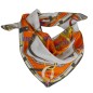 Carré soie 65cm orange et blanc Carré soie 65cm orange et blanc