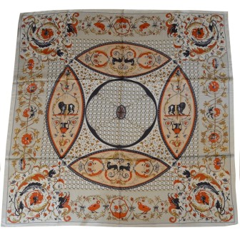 Carré soie 110cm beige