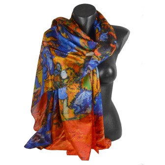 Etole en soie iris orange