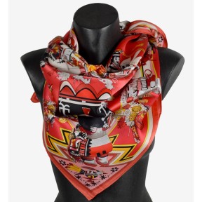Foulard carré Indiens rouge