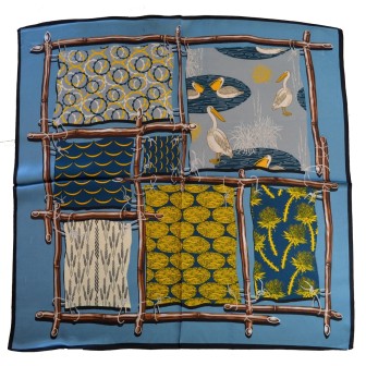 Carré soie 65cm pélicans