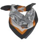 Carré soie 65cm gris et orange