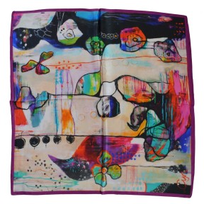 Carré soie 65cm abstrait