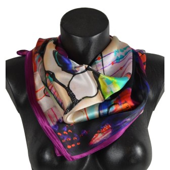 Carré soie 65cm abstrait