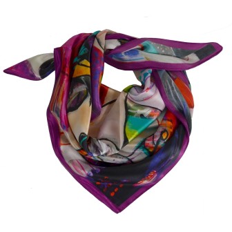 Carré soie 65cm abstrait