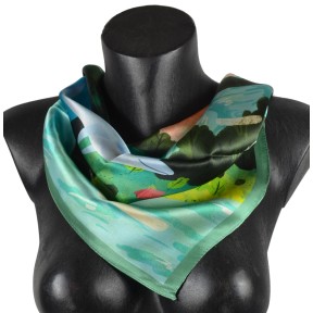 Petit carré en soie Dauphin