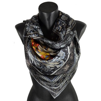 Carré soie 110cm chevaux