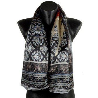 Carré soie 110cm chevaux