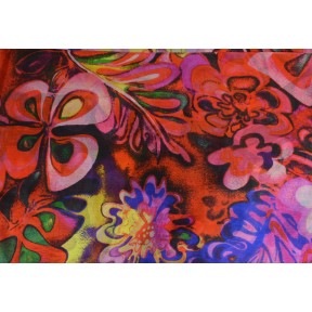 Etole en soie fleurs fondues rose