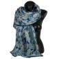 Etole en soie fleurs bleues