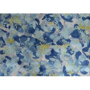 Etole en soie fleurs bleues