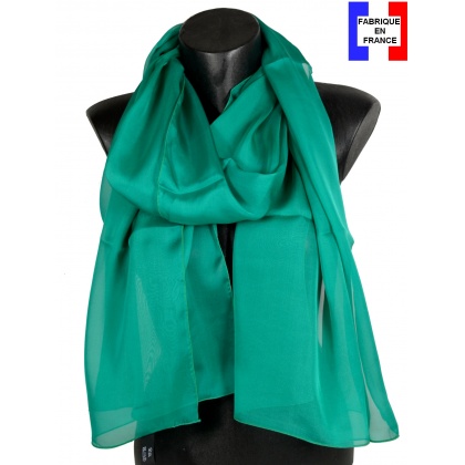 Grand foulard en soie emeraude