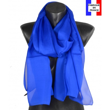 Grand foulard en soie bleu royal