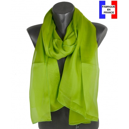 Grand foulard en soie kiwi