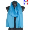 Grand foulard en soie turquoise