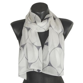 Echarpe en soie Dufy - Ecailles vs blanc