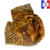 Foulard soie Animal orange made in France