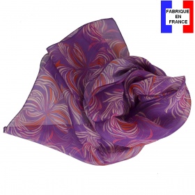 Foulard soie Vision violet made in France