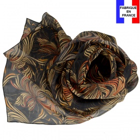 Foulard soie Vision noir made in France