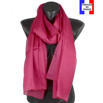 Grand foulard en soie camelia made in France