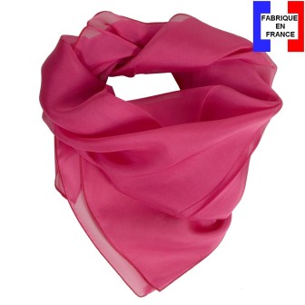 Carré en soie 65cm camélia made in France