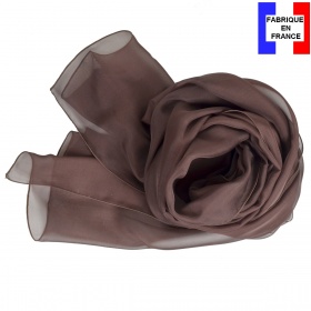 Foulard en soie marron uni