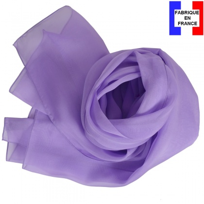 Foulard en soie parme uni made in France