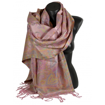 Pashmina en soie antique rose clair