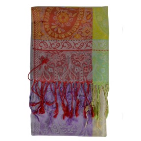 Pashmina en soie antique multicolore
