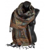 Pashmina en soie antique noir