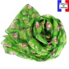 Foulard soie Losange vert pomme made in France